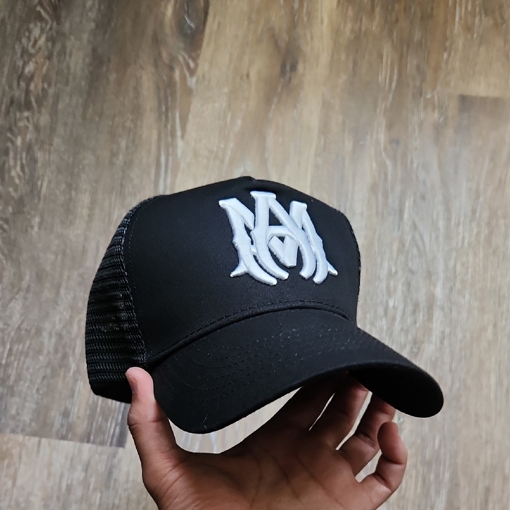 Black Amiri Cap with White Logo
